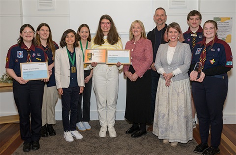 The Youth Awards winners with councillors and junior councillors.