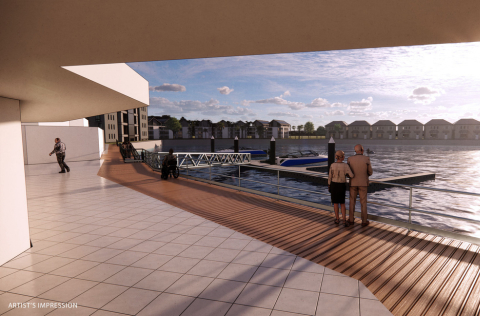 Artist Impression of Patterson Lakes Inner Harbour Marina Boardwalk 1