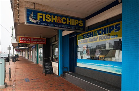 Local shops and restaurants on the Edithvale shopping strip