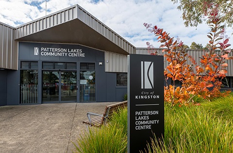 View of Patterson Lakes Community Centre entrance from carpark.